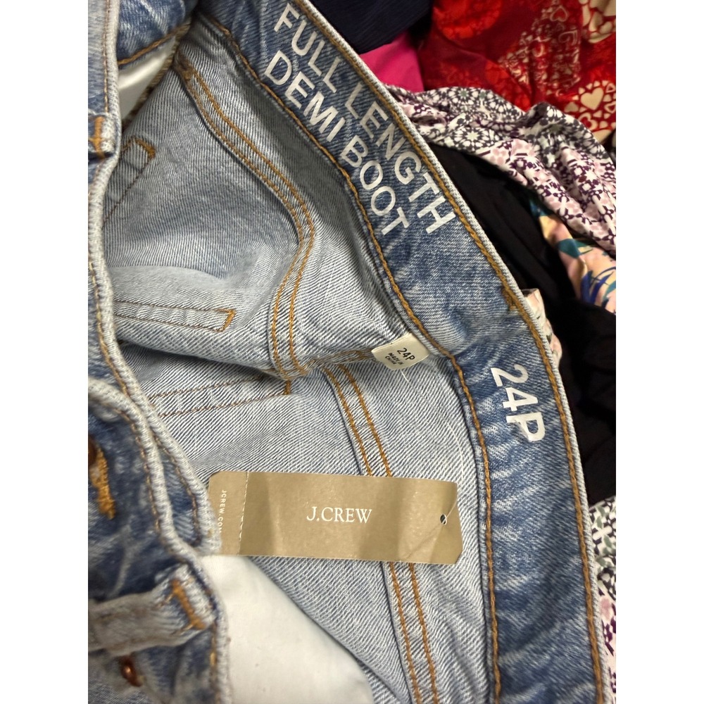 J Crew NWT 24P Full Length Demi Boot Jeans Light Wash High Rise Petite Flare - Picture 6 of 8